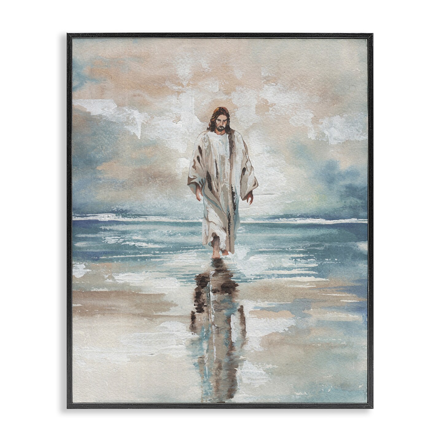 Stupell Industries Jesus on Water Framed Giclee, design by Elizabeth Medley
