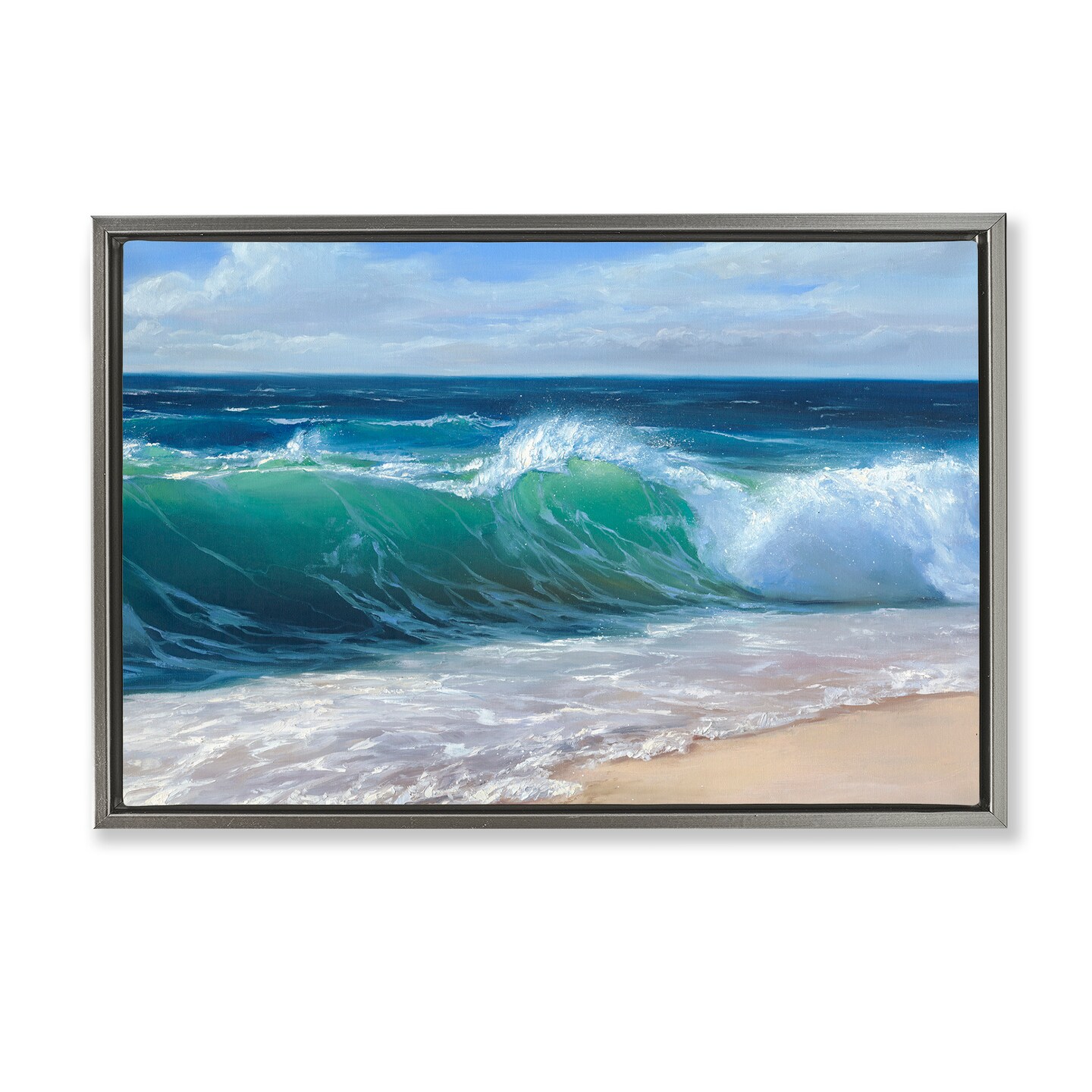 Stupell Industries Content Beach Waves Shore Floating Frame, design by ...