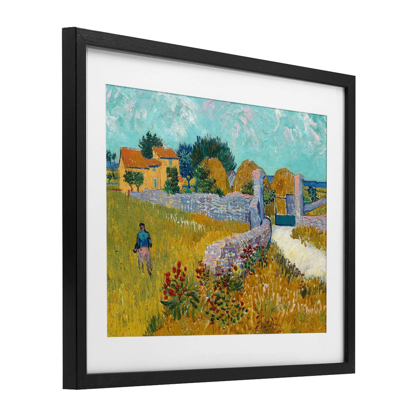 Stupell Industries Farmhouse In Provence Framed Print Under Glass, design by Vincent Van Gogh
