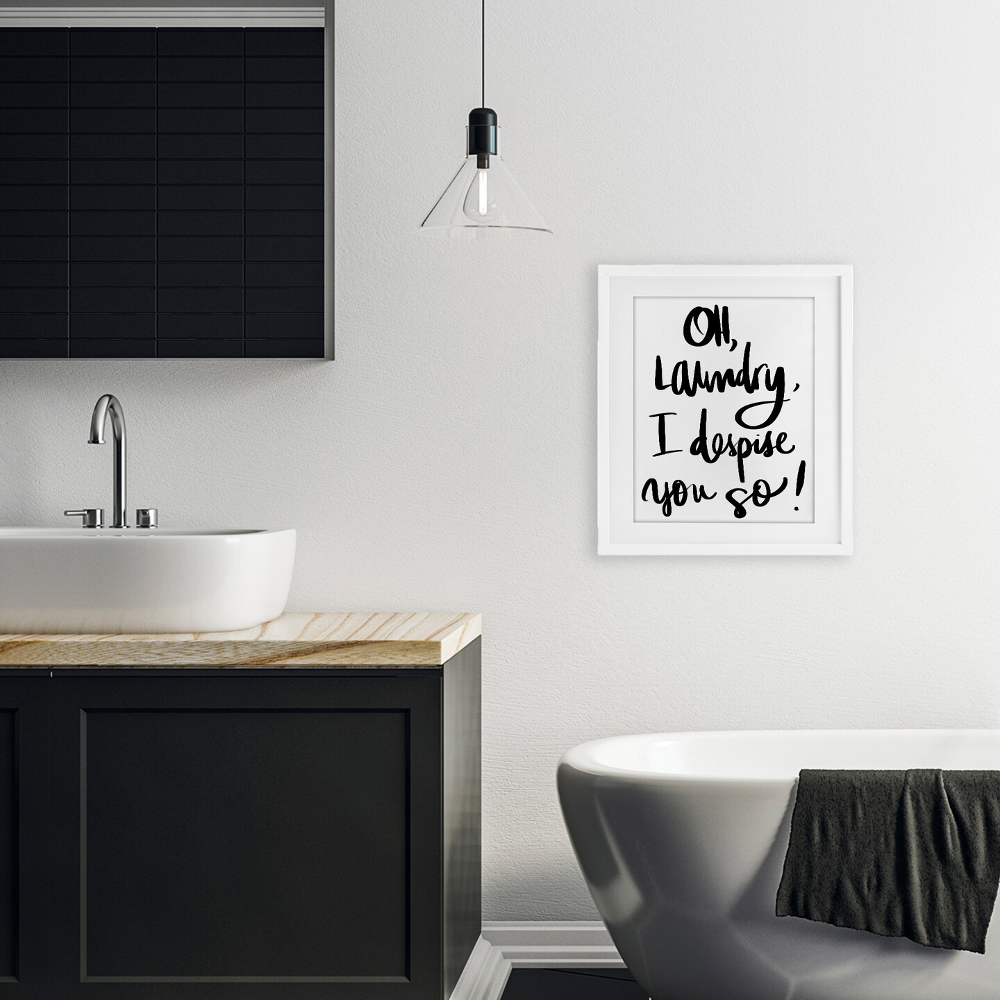 Stupell Industries Laundry I Despise You Framed Print Under Glass, design by SD Graphics Studio