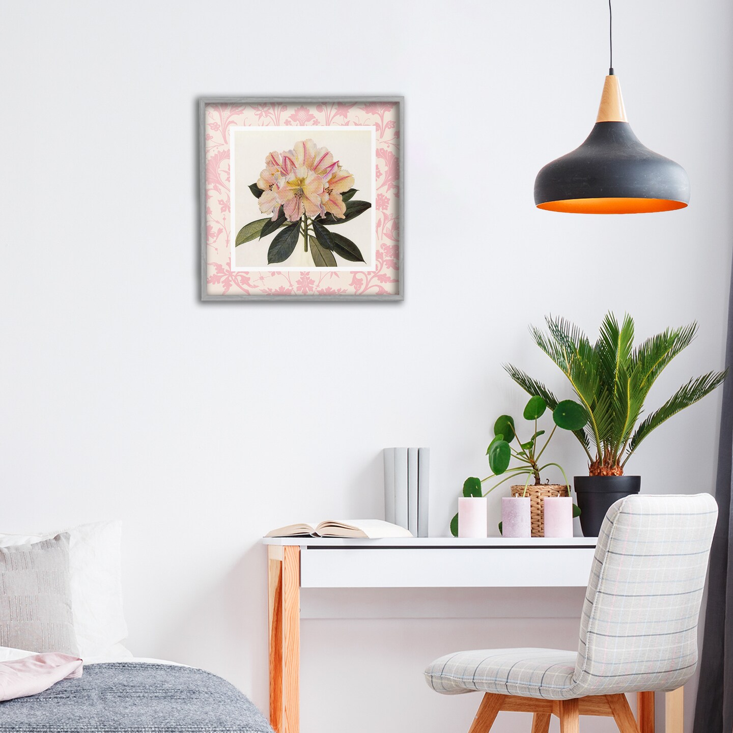 Stupell Industries Pink Vintage Pattern Botanical Framed Giclee, design by Livi Finn
