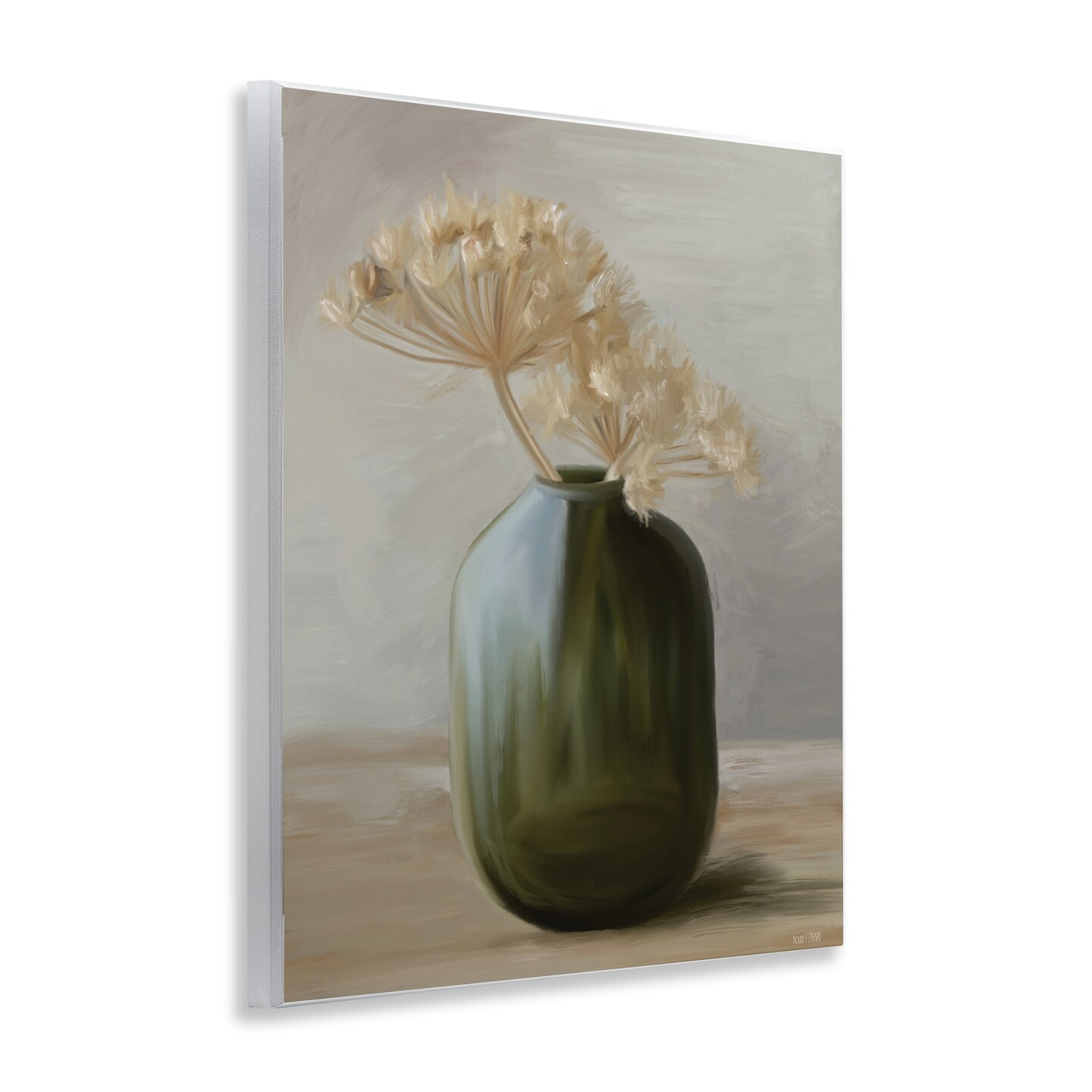 Stupell Industries Dried Blooms in Green Vase Wall Plaque, design by House Fenway