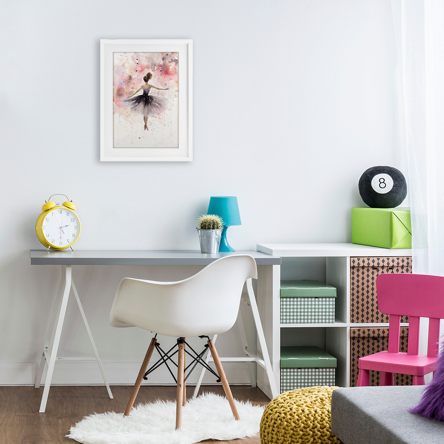 Stupell Industries Watercolor Ballerina Atmosphere Framed Print Under Glass, design by Creative Studio