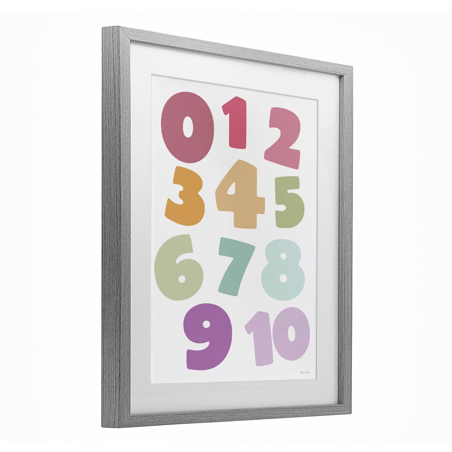 Stupell Industries Muted Counting Numbers Framed Print Under Glass, design by Susan Ball