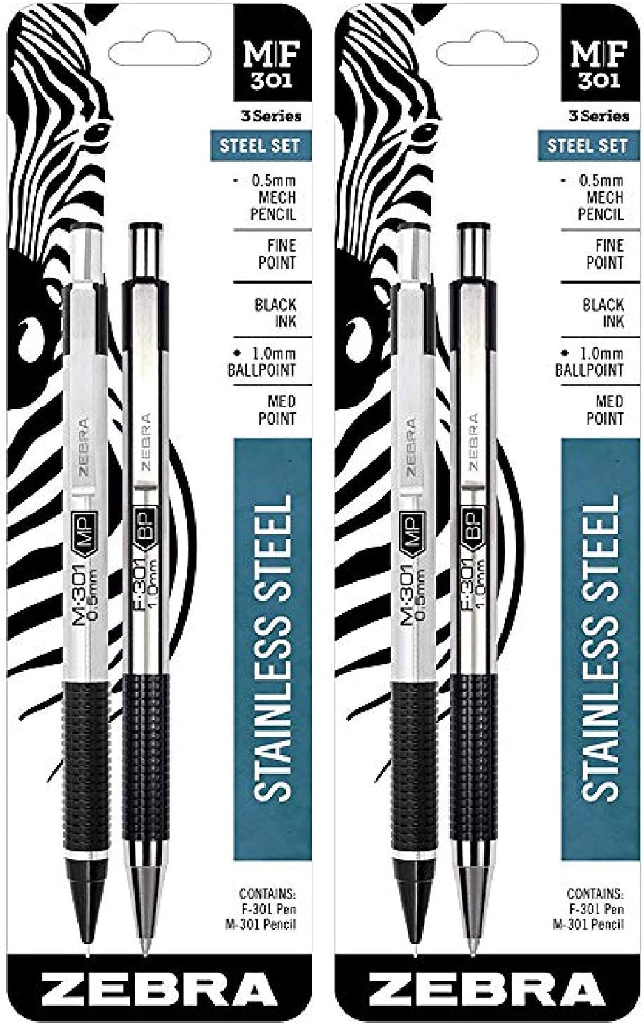 M/F-301 The Original Mechanical Pen & Pencil Set, Fine Point (57011) 2 Pack