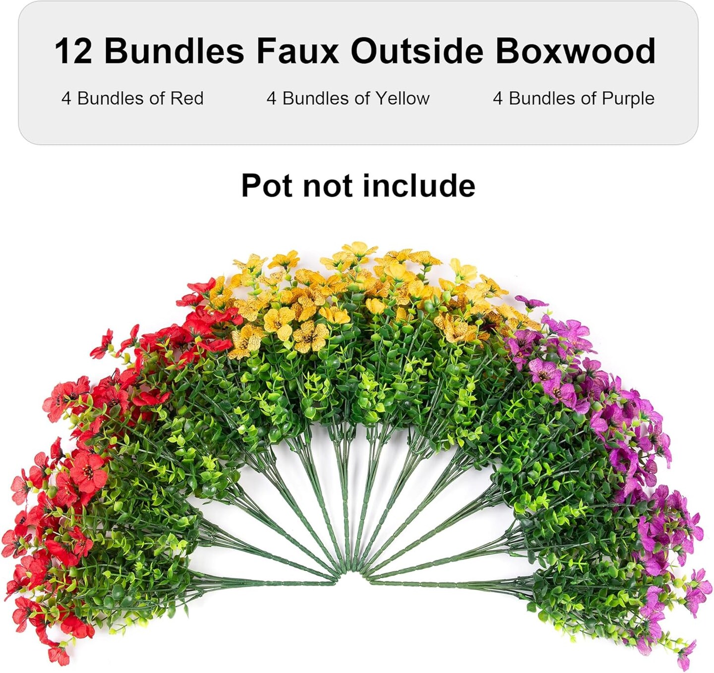 Artificial Fake Summer Bouquets Plants Flowers for Outdoor Spring Summer Decor