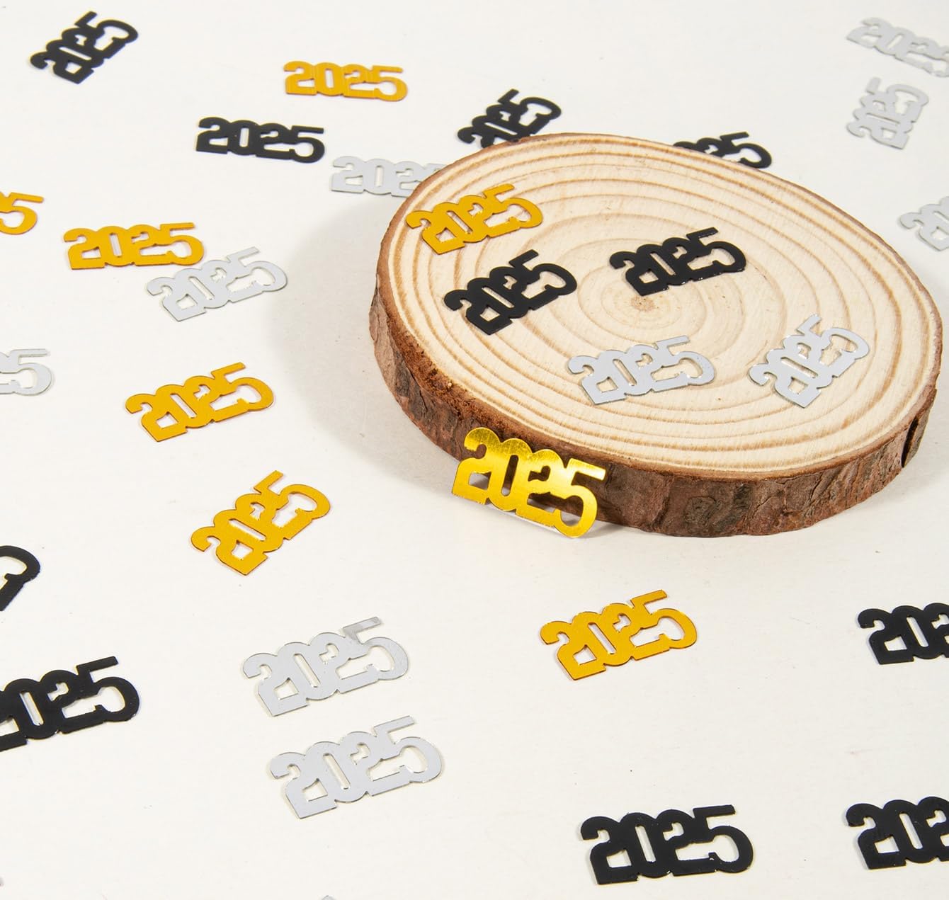 Gold Silver and Black Graduation Confetti 2025, 60g Class of 2025 Table Centerpiece Grad Confetti for 2025 Graduation Party Decorations Supplies