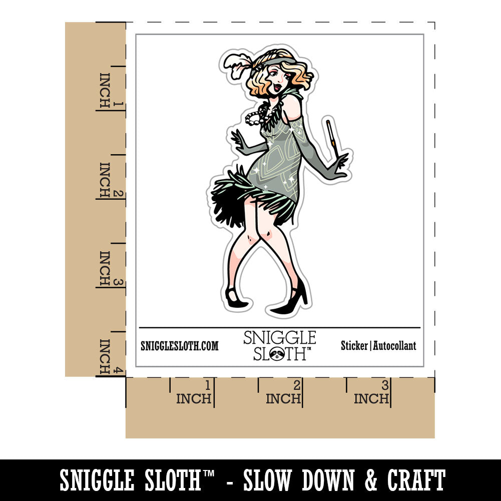 Water Bottle Sticker Set 1920&#x27;s Vintage Flapper Dancing Woman Dress Cute Waterproof Vinyl Stickers Pack Decal, Skateboard, Laptop, Car, Window, Bumper - 5 Pack