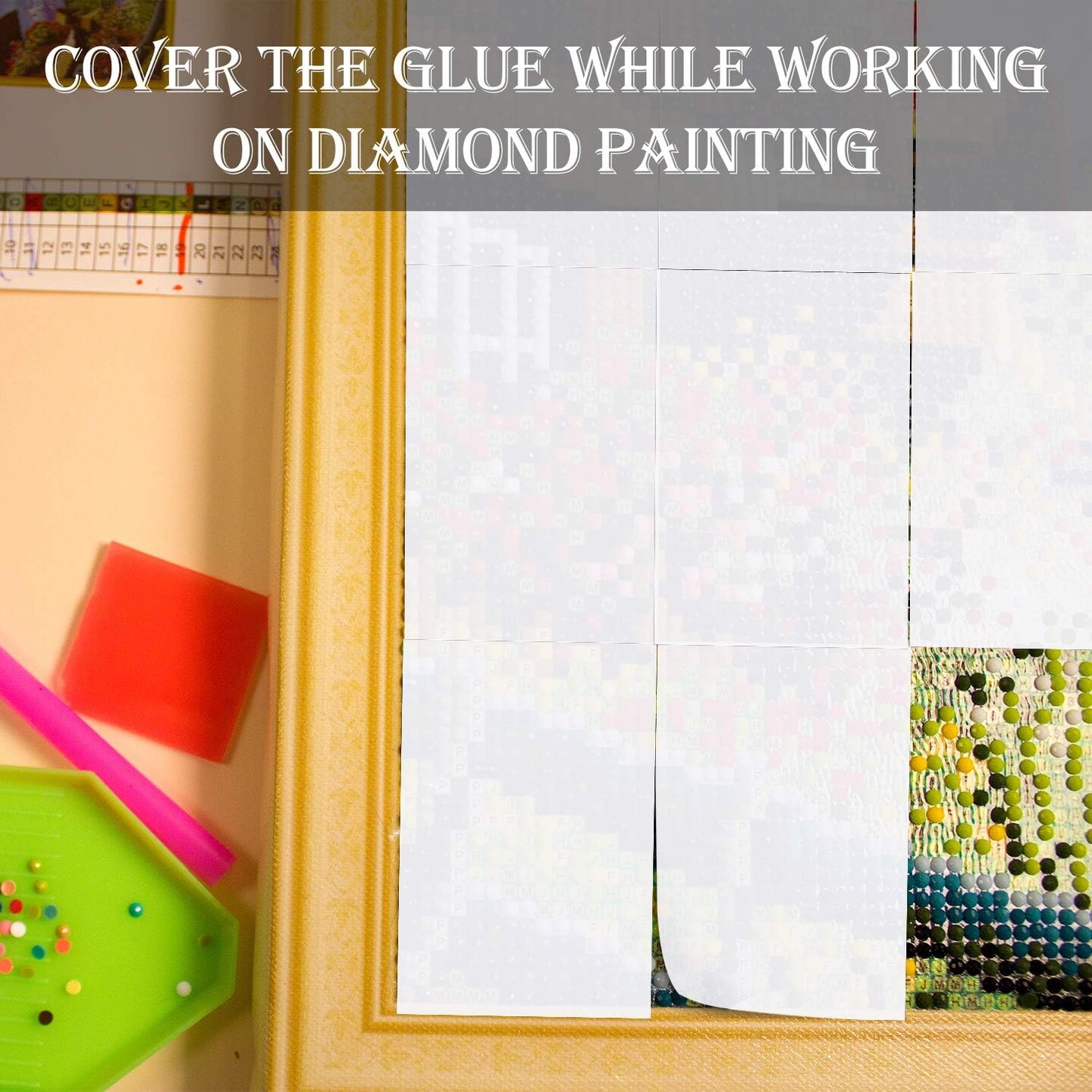 100 Pieces Diamond Painting Release Paper Accessories &#x26; Tools, Double-Sided Non-Stick Cover Replacement Paper, 5.9 x 3.9 Inch