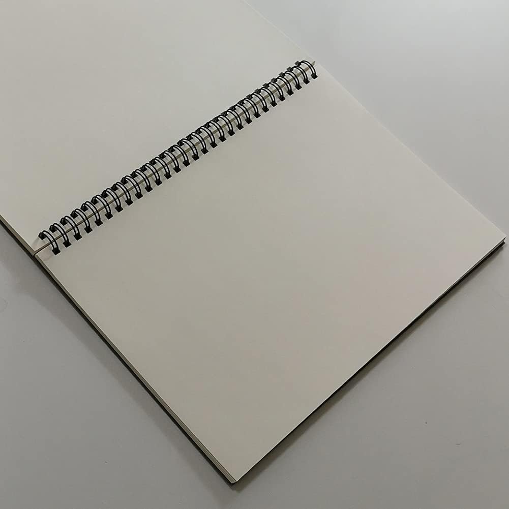 B5 Spiral Notebook/Spiral Journal Unruled/ Sketchbook, 100gsm Thick Blank Paper & Hard Kraft Cover, 65 Sheets (130 Pages), 3-Pack, 10.5" x 7.2", Blue