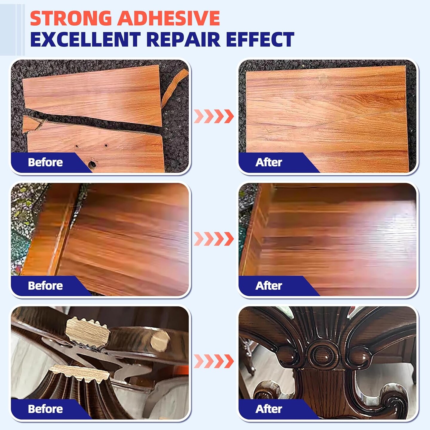 Wood Glue for Woodwork - High Strength Fast Drying Clear Glue, Low Odor - 25g - Suitable for Furniture, Garden, Crafts, DIY, Metal to Wood