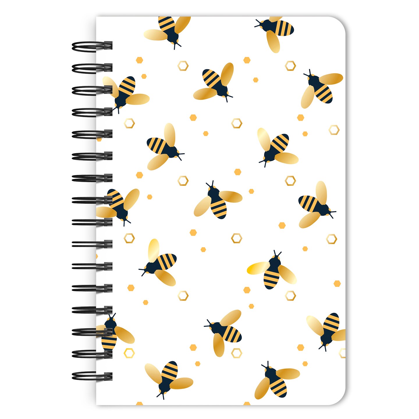 Busy Bees | 5.25x8.25 Inch Compact Wire Journal | Non-Dated | Foil Stamped Cover
