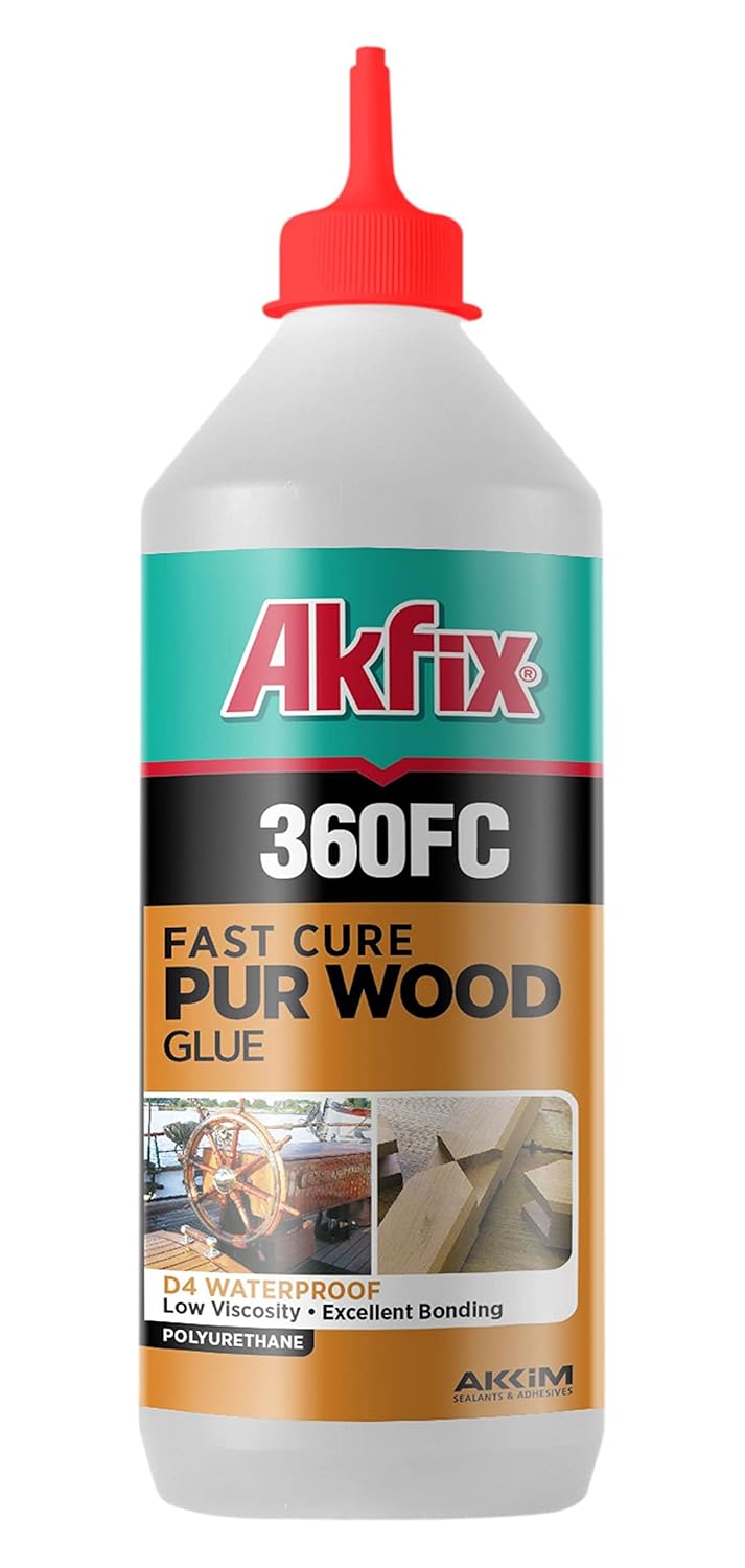 Fast Drying Wood Glue (1x15.4 fl.oz)- High-Performance D4 Polyurethane Adhesive, Waterproof Marine Glue, Strong Adhesive for All Wood Types, Metal, Concrete, Ceramic | 15.4 fl.oz. 1 Pack