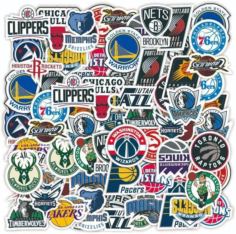 Football Rugby Stickers for Basketball Team Fans(98pcs) Vinyl Waterproof Stickers for Water Bottles Teens Boys Luggage Laptop Snowboard