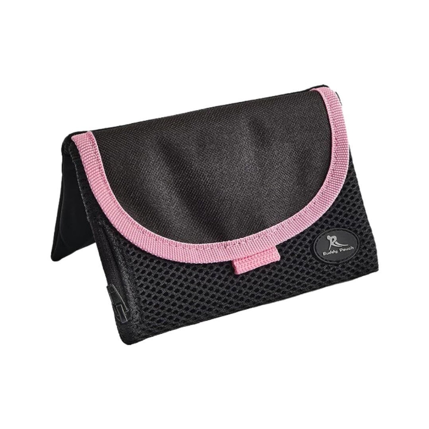 Running Buddy Magnetic Buddy Pouch, Beltess, Chafe and Bounce Free, Runners Fanny Pack, Phone Holder, Great for Running, Walking, Traveling &#x26; More, For Men &#x26; Women - 6-3/4&#x201D; L x 4&#x201D; W - Black and Pink