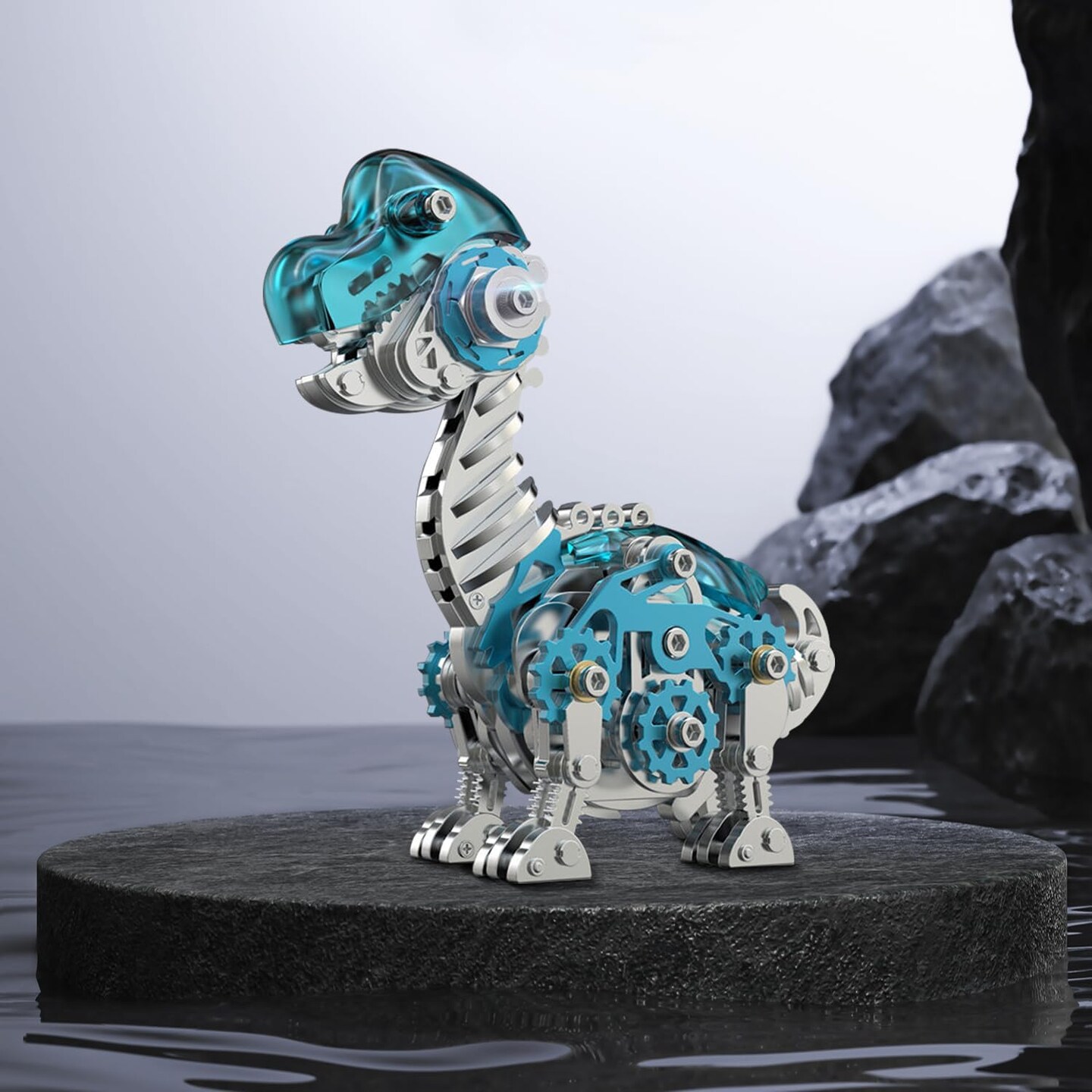 3D Metal Puzzles for Kids,3D Metal Model Kits Mechanical Dinosaur Model Brachiosaurus,Steel 3D Puzzles Stainless Steel Ornaments for Adults Home Decor