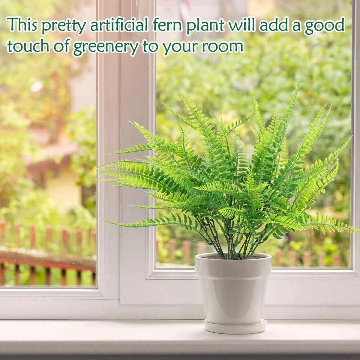 10 Bundles Boston Fern Outdoors Decor Faux Ferns Artificial Plants