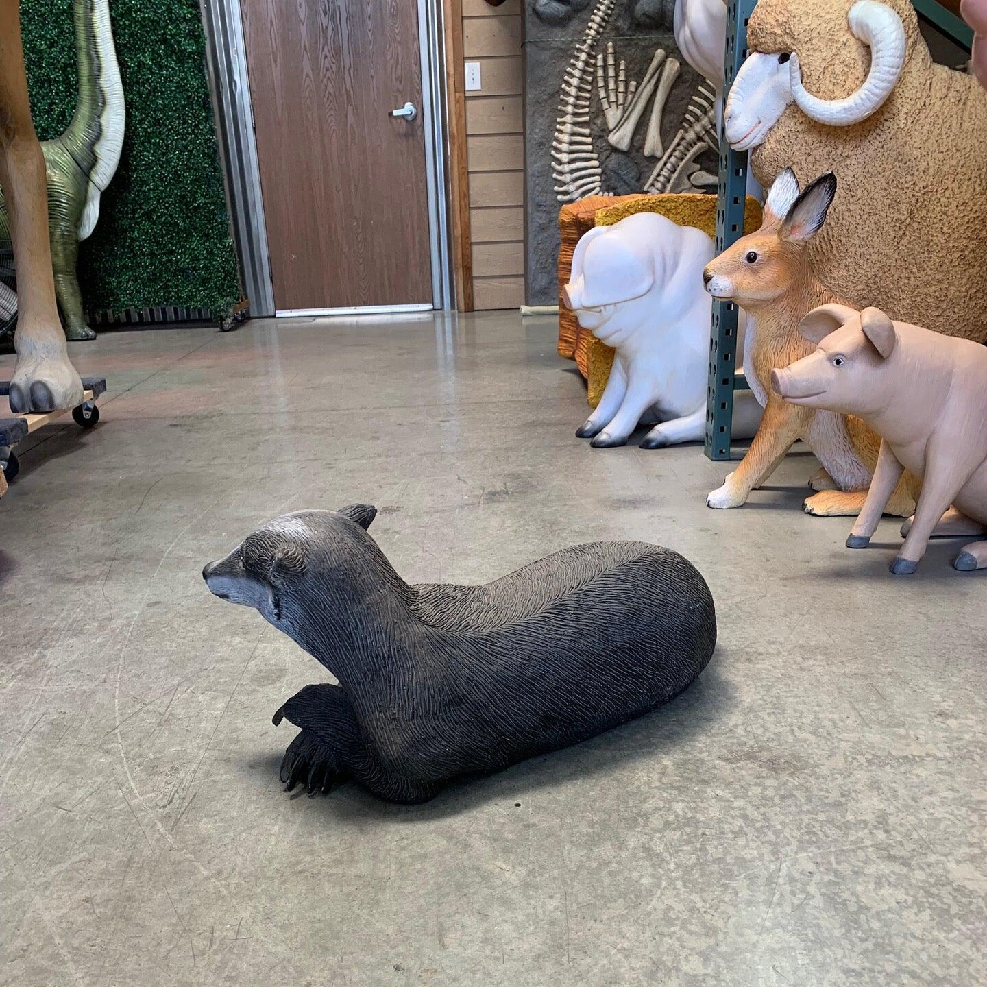 Laying Badger Life Size Statue