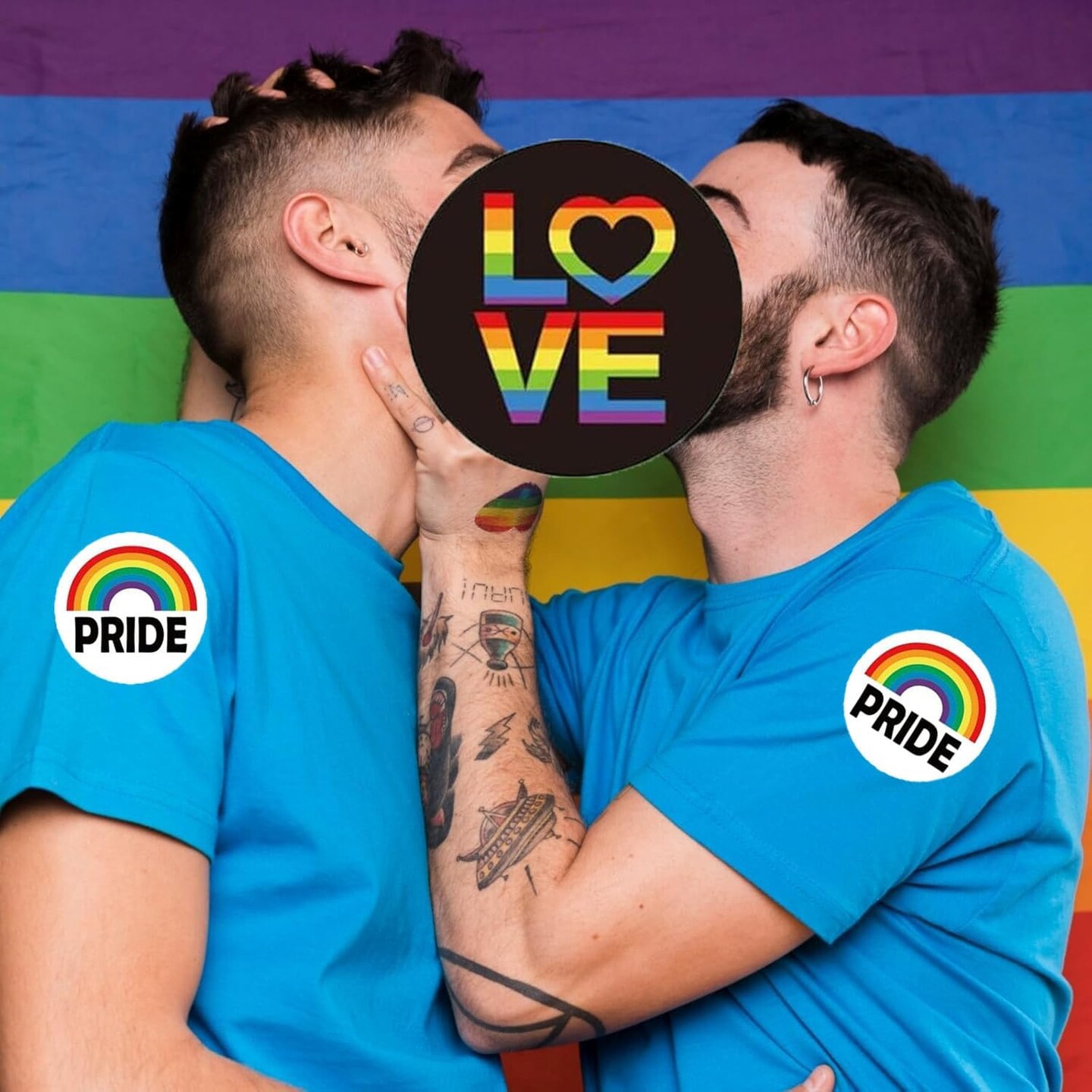 500PCS Pride Support Stickers Roll for LGBTQ, Rainbow Rectangle Pride Stickers, LGBT Pride Accessories, Support LGBTQ Causes Stickers for Pride Month Decorations