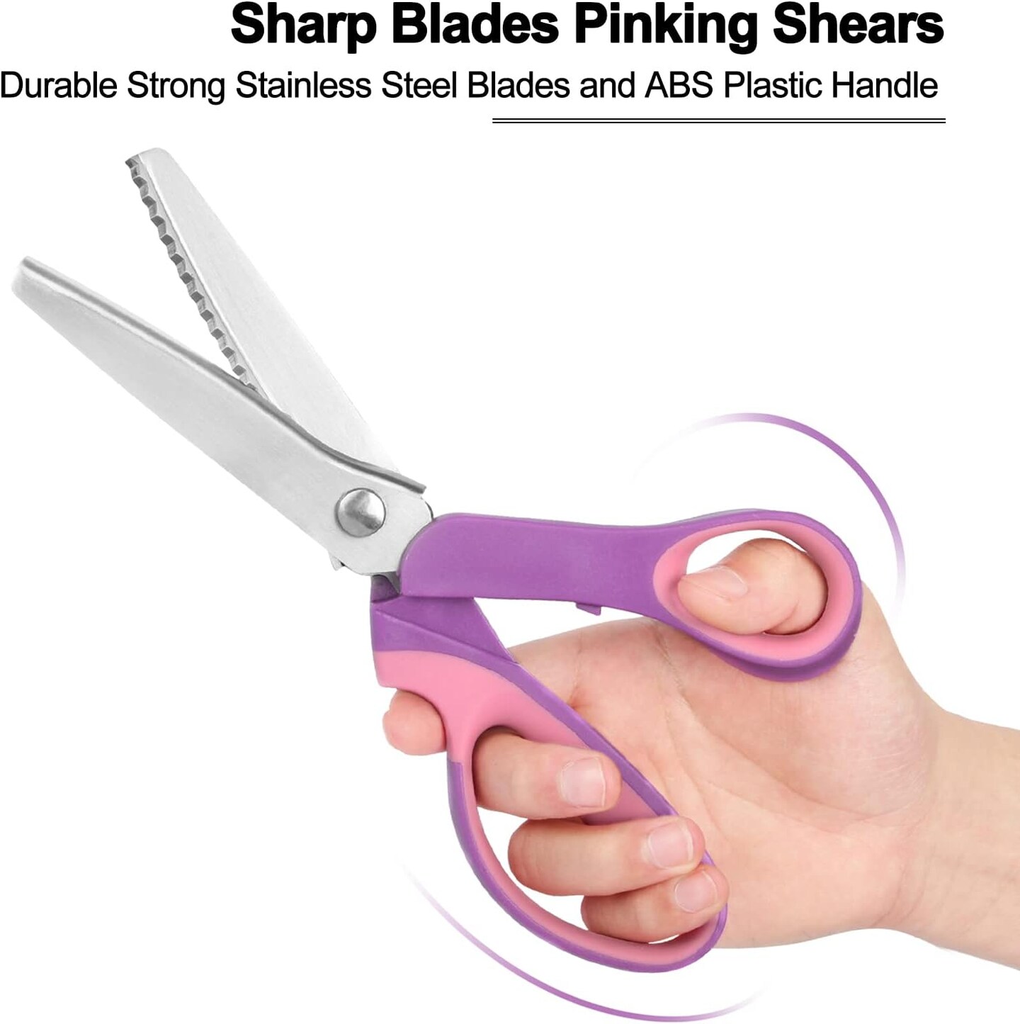 Zig Zag Scissors, Scrapbook Scissors Decorative Edge for Adults, Great for Many Kinds of Sewing Fabrics Leather and Craft Paper, Professional Handheld Dressmaking