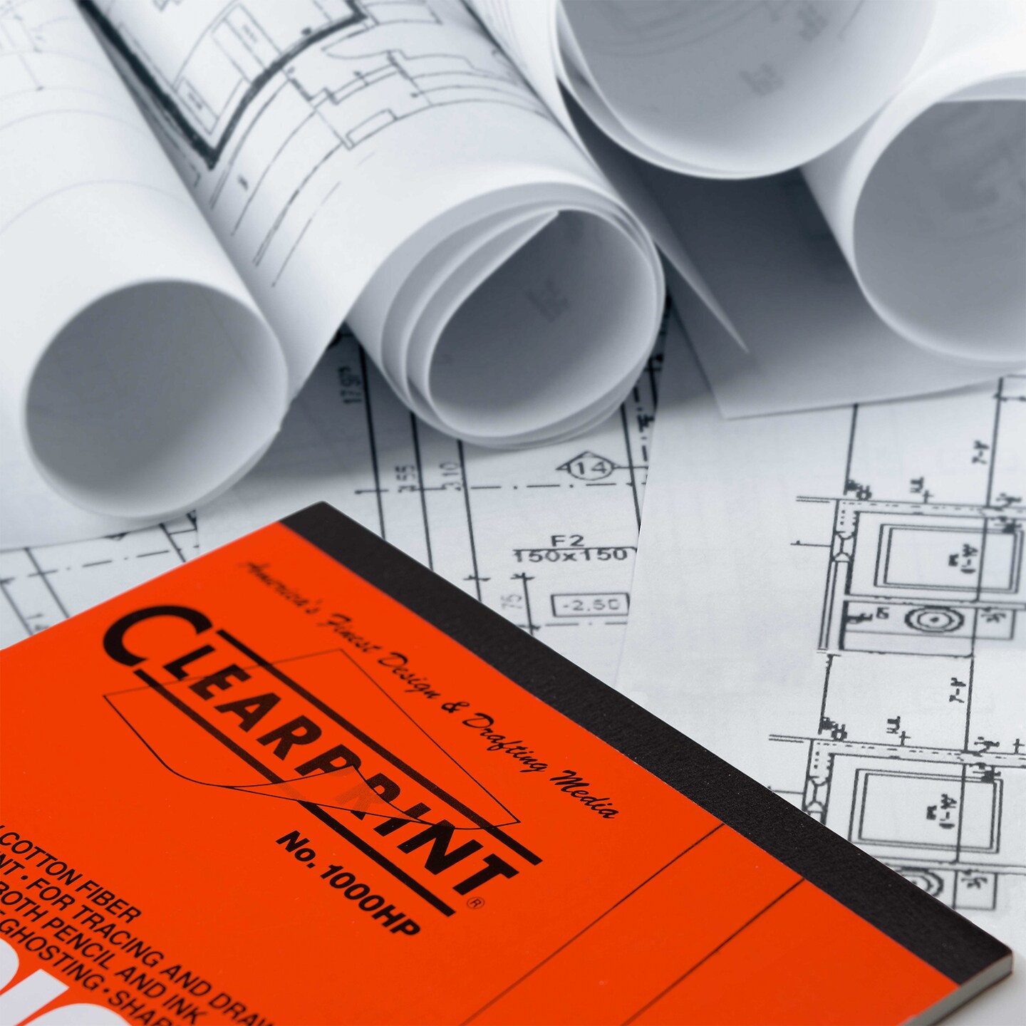 Clearprint 1000H Design Vellum Pad with Fade-Out Grid, 16 lb., 100% Cotton, 50 Sheets/Pad