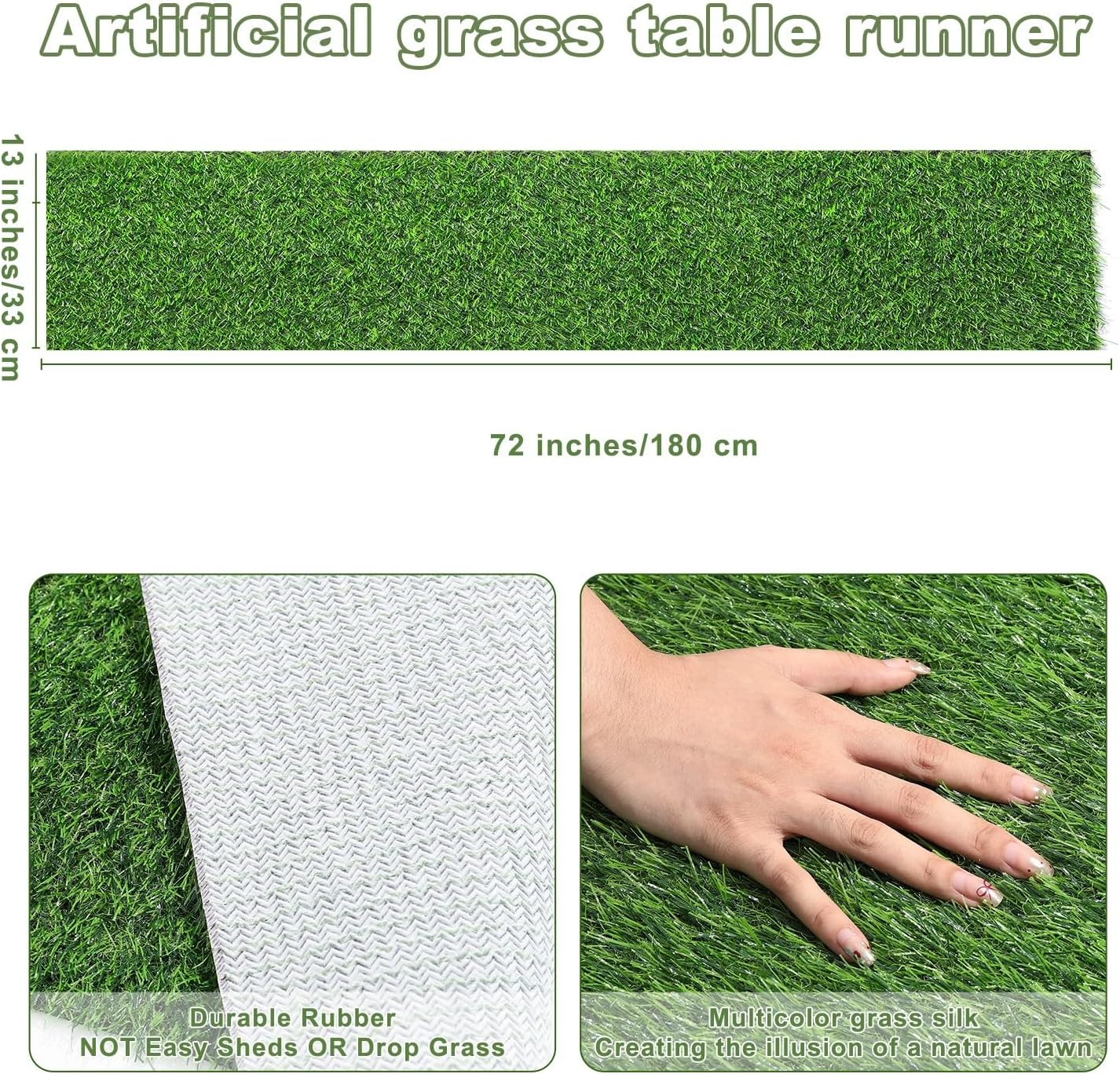 13"x72" Artificial Grass Table Runner – Faux Turf Decor for Parties & Weddings