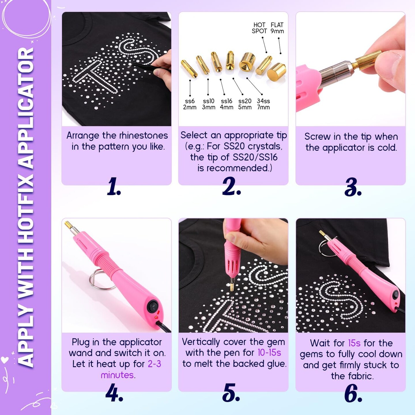 1500Pcs Hotfix Rhinestones for Clothing, Crystal AB SS20 Iron On Flatback Glass Gems, Bedazzler Crystals Rhinestones for Crafting Clothes Hats Shoes Fabric Bedazzling