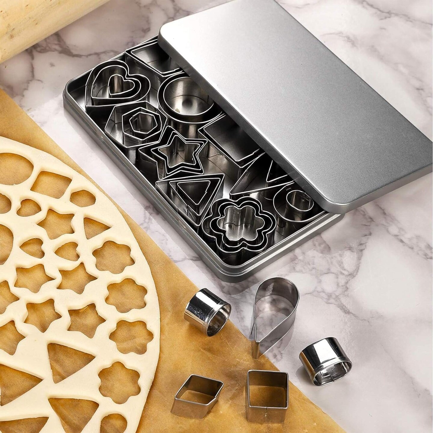 Mini Cookie Cutter With Set 30 Tiny Stainless Steel Cookie Stamps