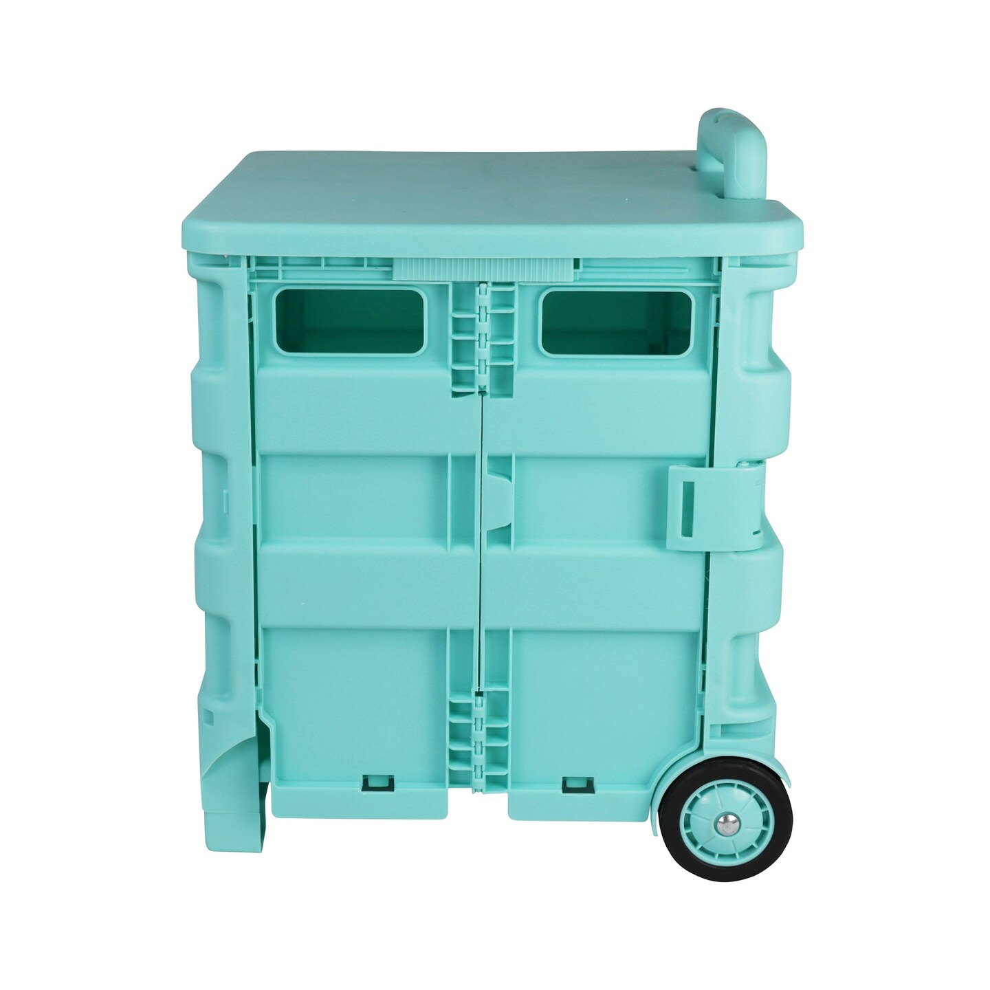 Collapsible Plastic Rolling Craft Cart, Green