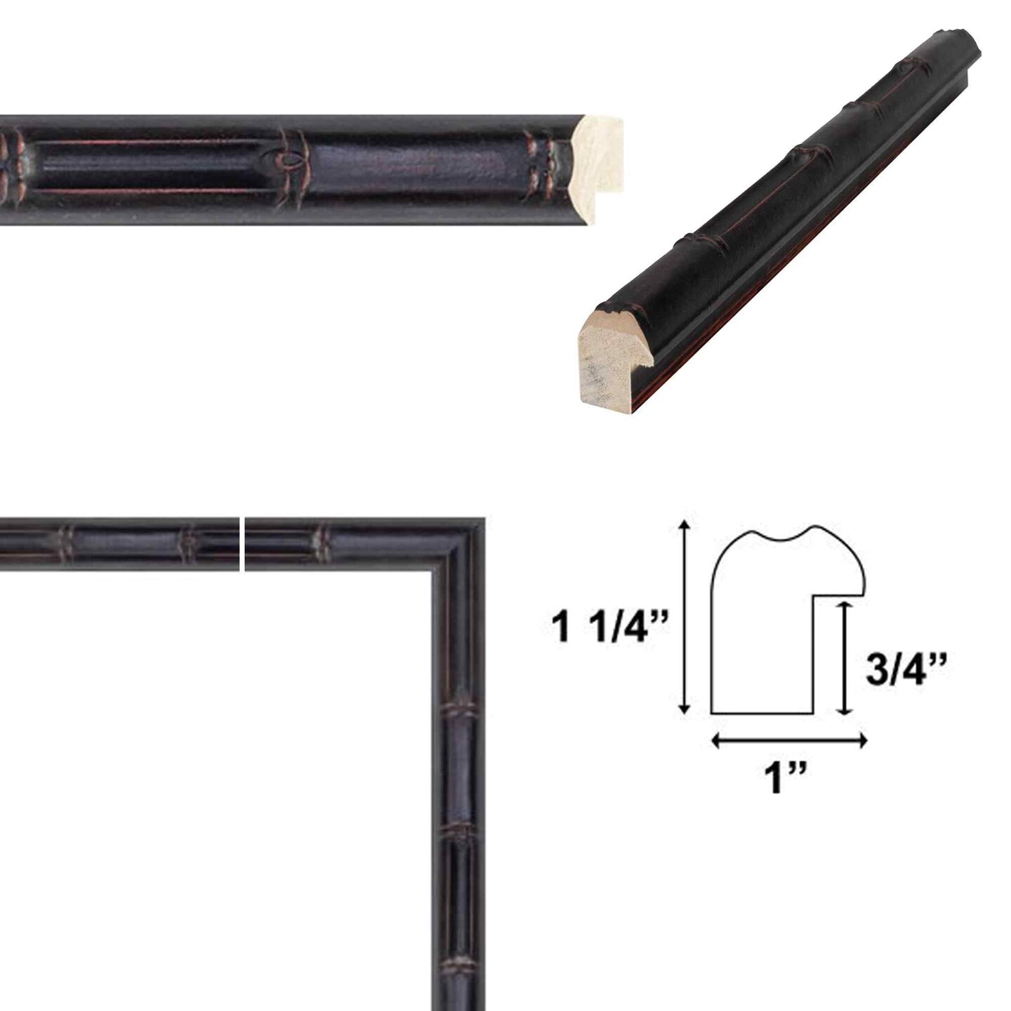 Slim Dark Bamboo Wood Picture Frame 11x14 frame