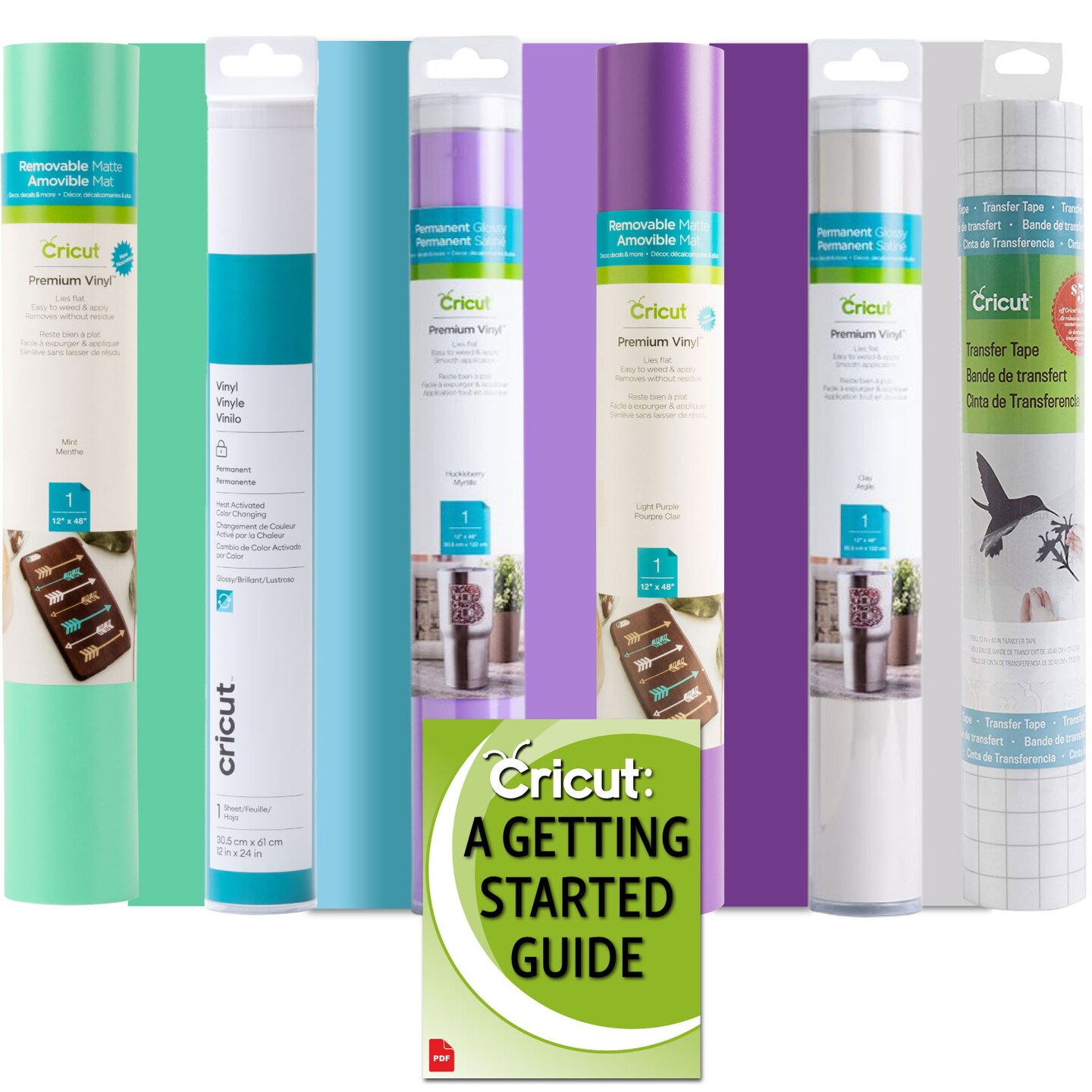 Cricut Premium Glossy Vinyl Adhesive Rolls, Purple Galaxy