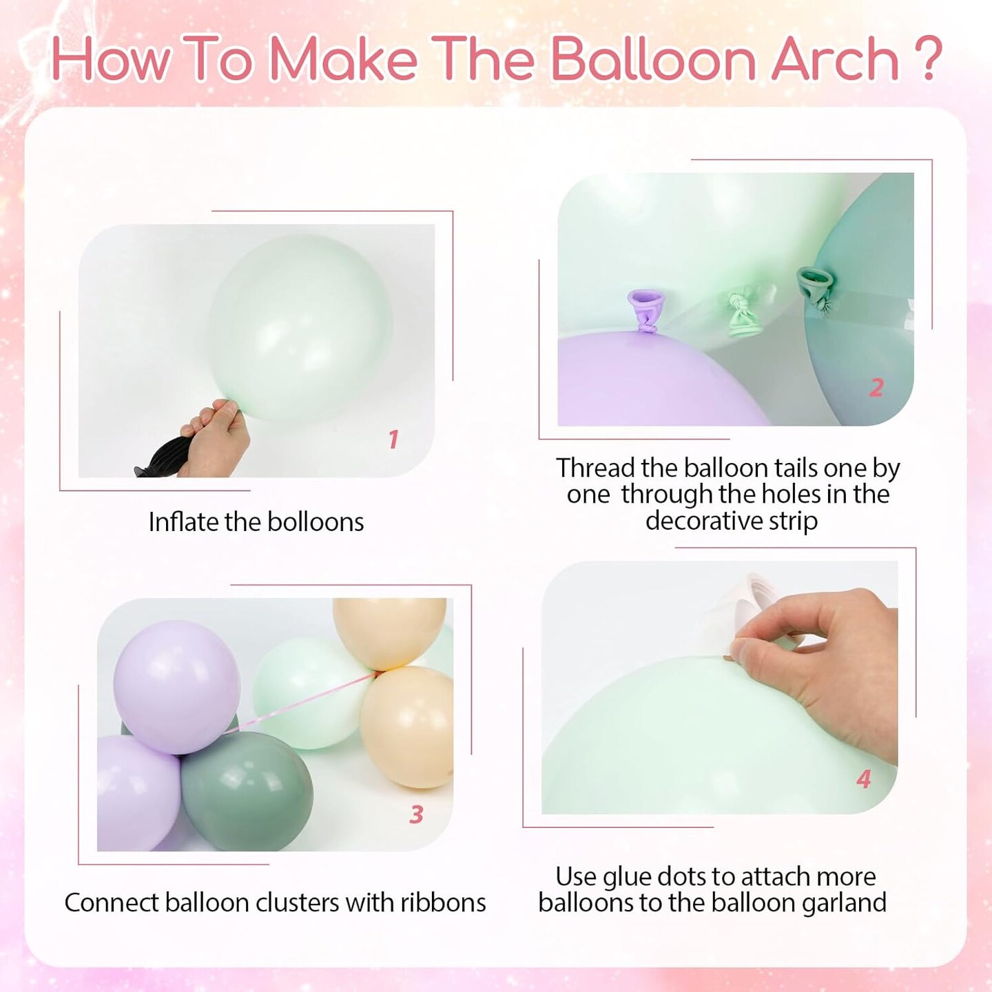 157pcs Pastel Pink and Purple Balloon Arch Garland Kit, Pink Purple Teal Light Green Nude Metallic Gold Latex Balloons for Baby Shower Spring Garden Tea Party Decorations