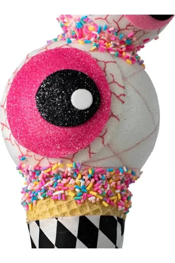 13&#x22; Harlequin Halloween Ice Cream Cone: Eyeballs