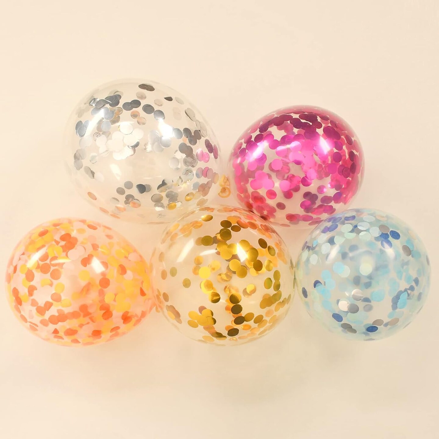 Gold Confetti Balloons, 40 Pcs 5 Inch Clear Balloons with Confetti Inside for Graduation Engagement Cake Topper Decor Bridal Shower Baby Shower Birthday Party Decoration Supplies