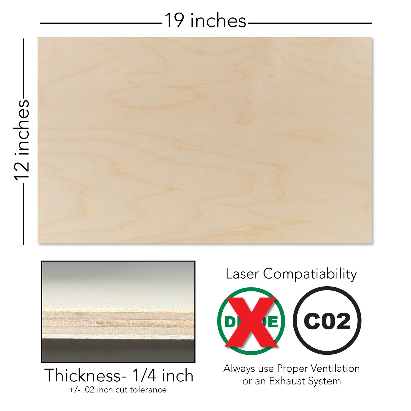 6mm or 3mm Premium Baltic Birch Plywood, 12x19, 12x12, 16x24 | Hand Selected, Unfinished or Finished| Boxes of 10, 20, 50 and 100 | Laser Engraving, CNC, Scroll Saw