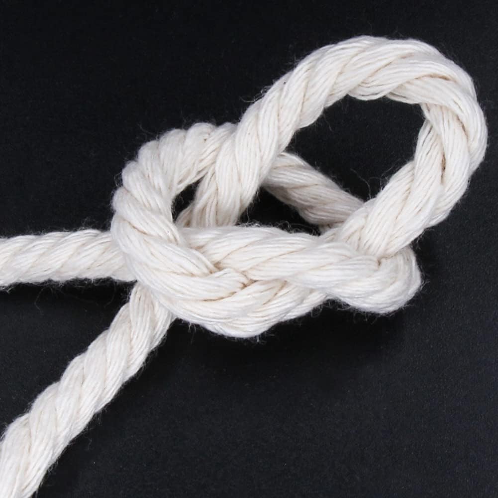 100% Natural Cotton Macrame Cord,5mm x110 Yards Macrame Cords Colored Cotton Macrame Rope Craft Cord for DIY Crafts Knitting Plant Hangers Christmas Wedding D&#xE9;cor(Beige, 5mm110yards)