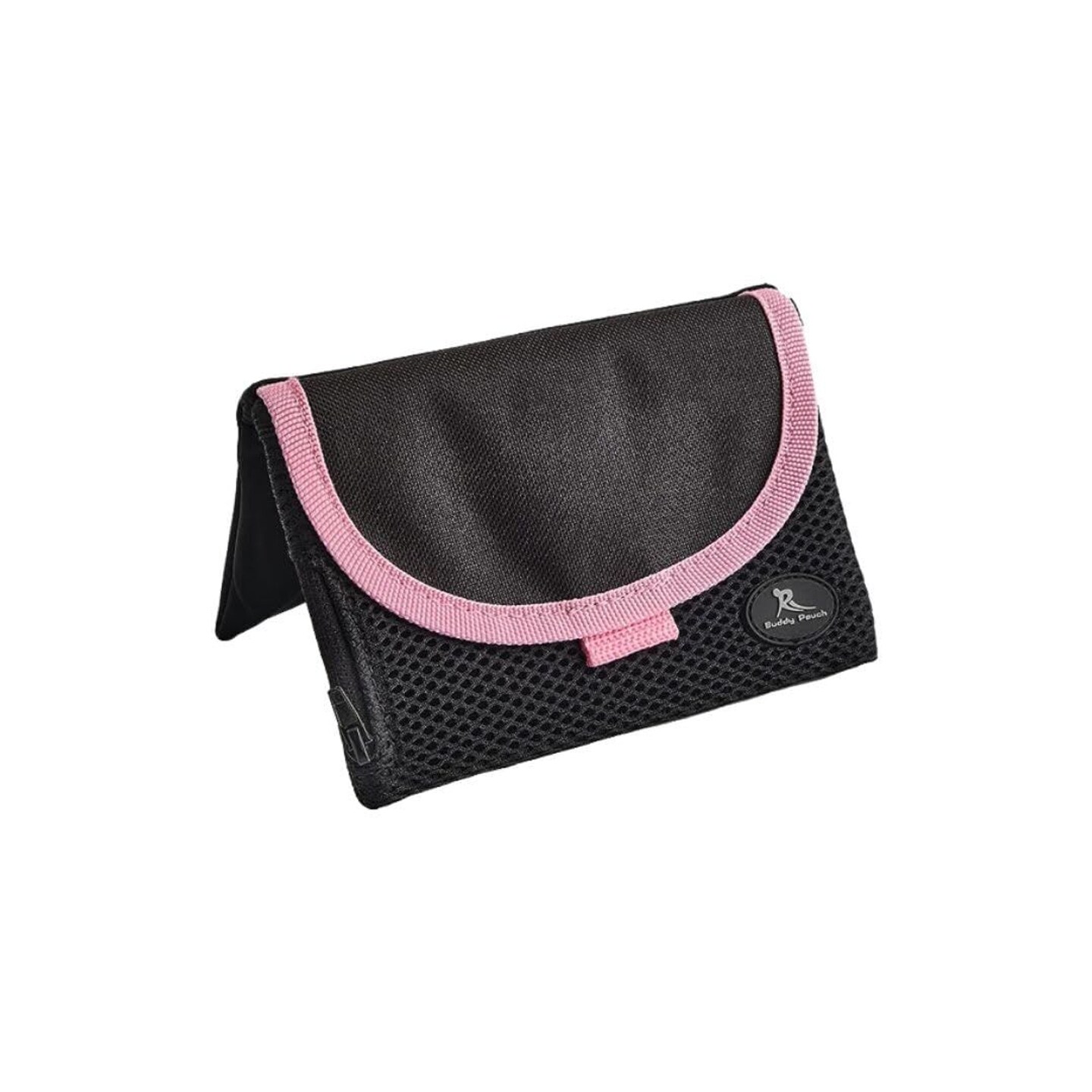 Running Buddy Magnetic Buddy Pouch, Beltess, Chafe and Bounce Free, Runners Fanny Pack, Phone Holder, Great for Running, Walking, Traveling &#x26; More, For Men &#x26; Women - 5-7/8&#x22; L x 4&#x22; W - Black and Pink