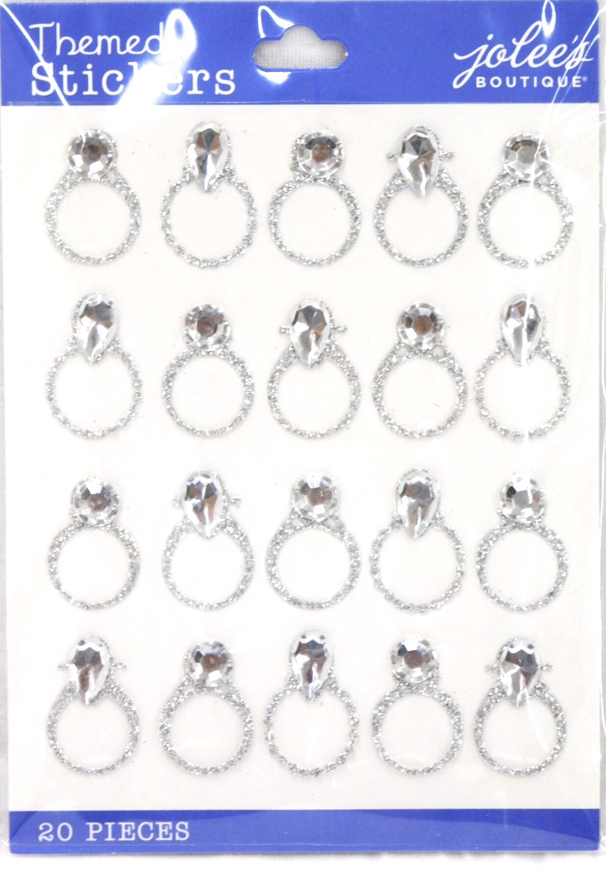 Jolee's Boutique Silver Wedding Rings Repeats Dimensional Stickers