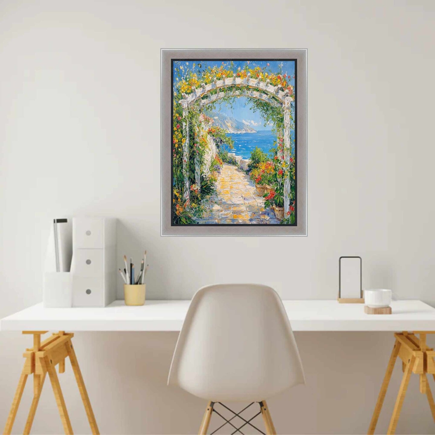 Contemporary Silver With Black Picture Frame 11x17 frame