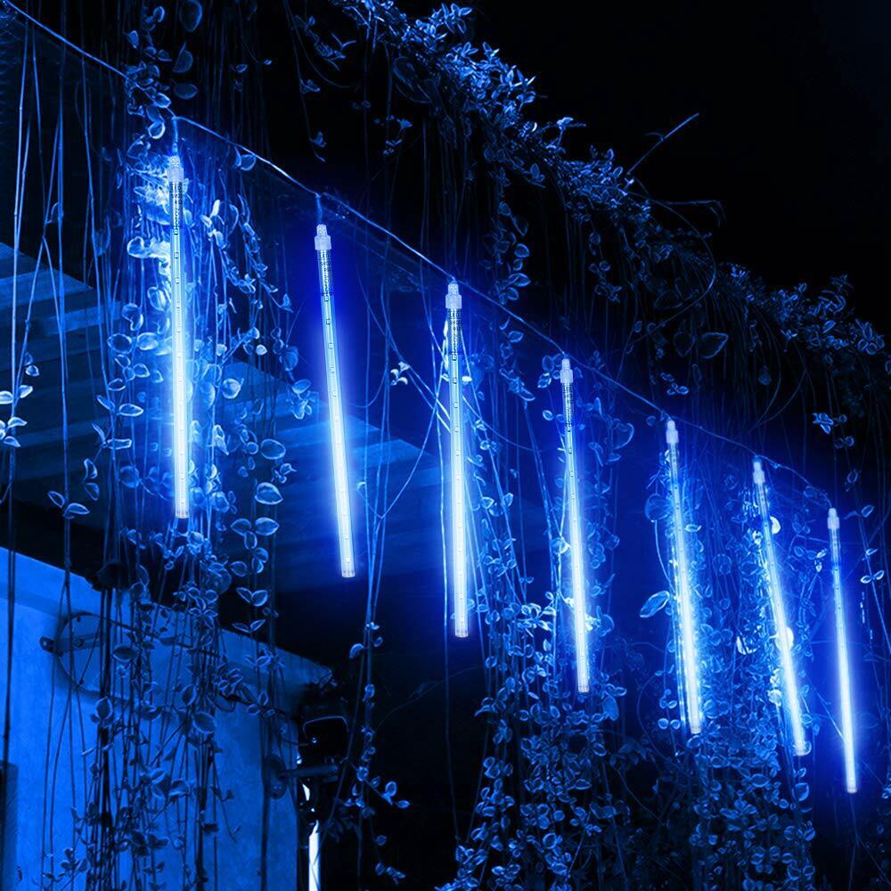 10Pcs Solar Meteor Shower Lights Outdoor - Waterproof LED String Lights with Remote, IP65 for Garden, Christmas, Wedding, Party Decor