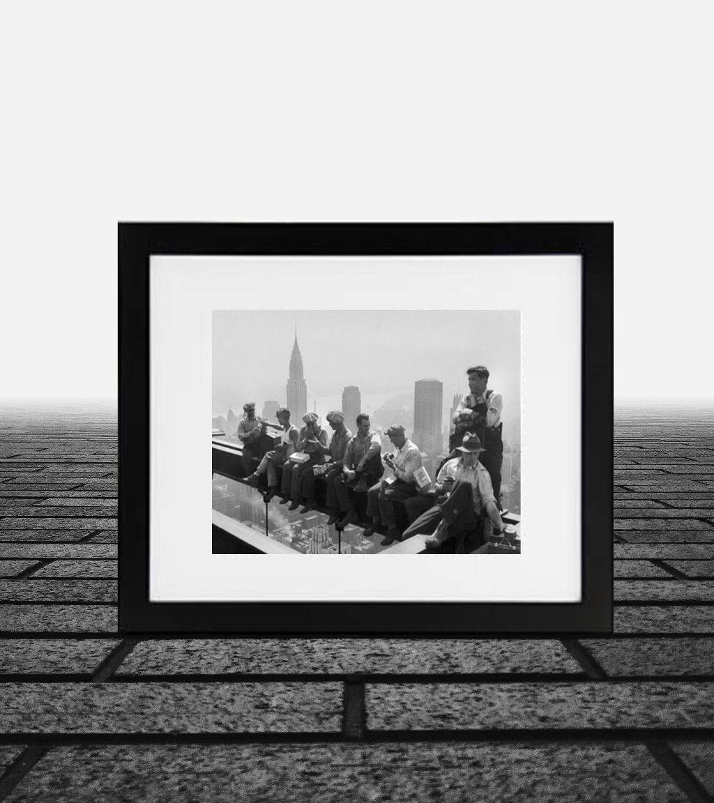New York City black and white photography art framed Set of 6