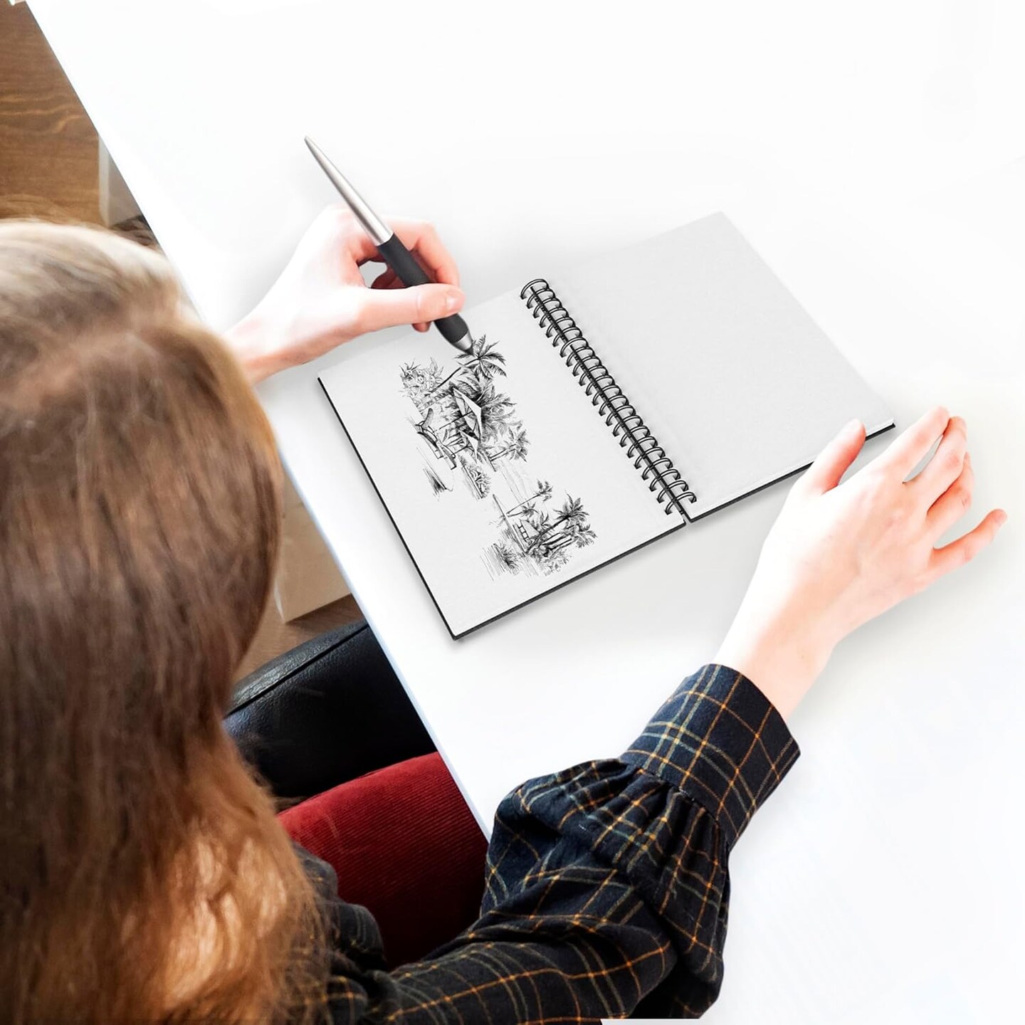 Sketchbook Hardcover &#x2013; 200GSM Very Thick Paper &#x2013; Spiral Sketch Book for Drawing and Mixed Media &#x2013; Sketch Pad, Art Book - 5.8 x 8.5, 40 Sheets / 80 Pages