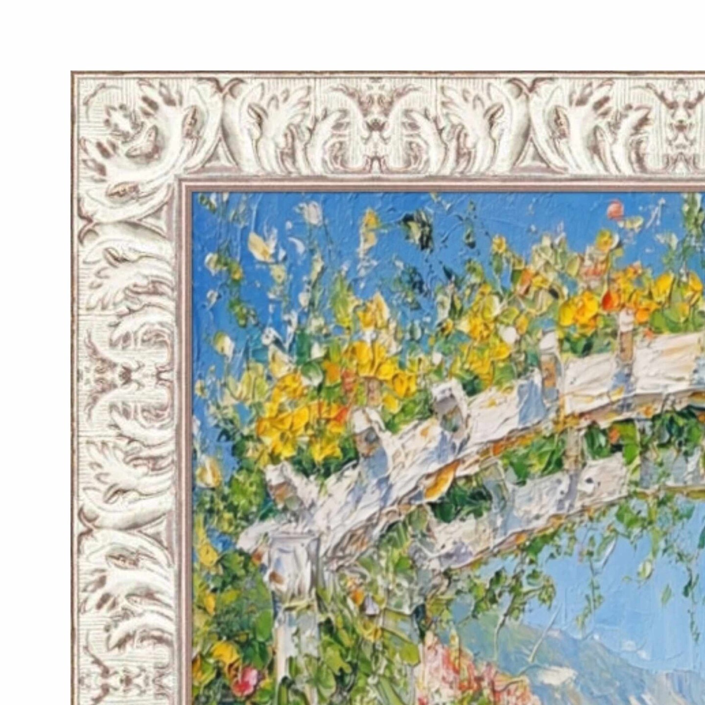 Vintage Ornate White Wash Picture Frame 12x12 frame