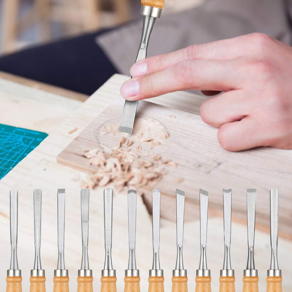 24Pcs Wood Carving Tools Chisel Set - Kit Including Small and Large Size Wood Carver Set