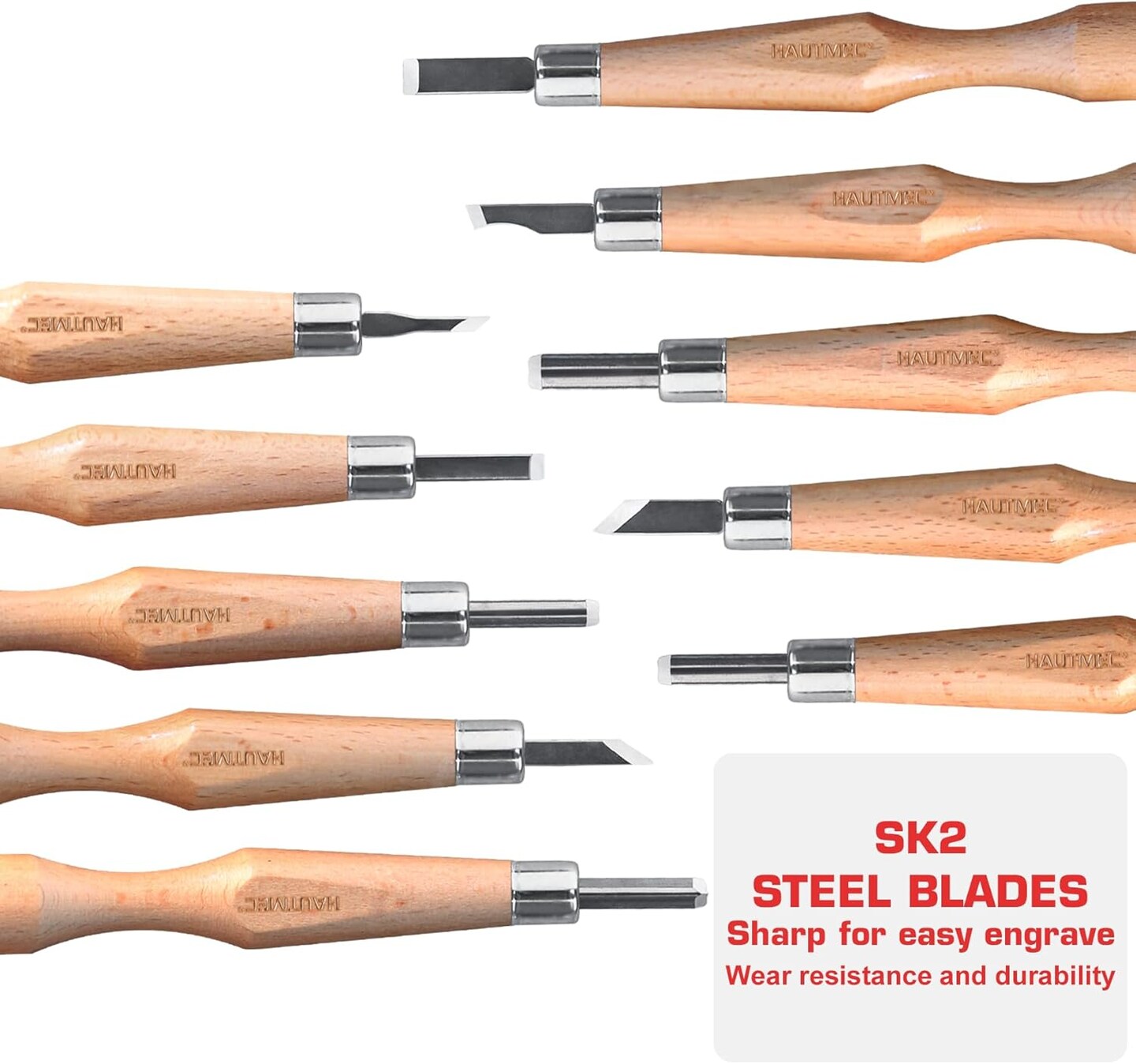 Wood Carving Tool Set - 10 PCS Hand Carving Knives and Chisels for DIY Sculpture Carpenter Experts & Beginners, HT0391