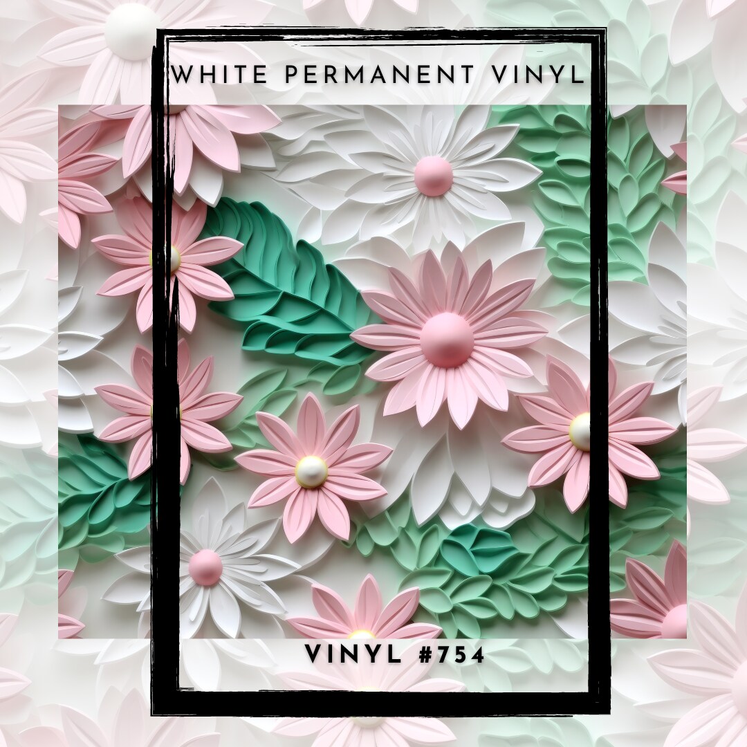 #754 3D Flowers 12x12 Pattern Vinyl