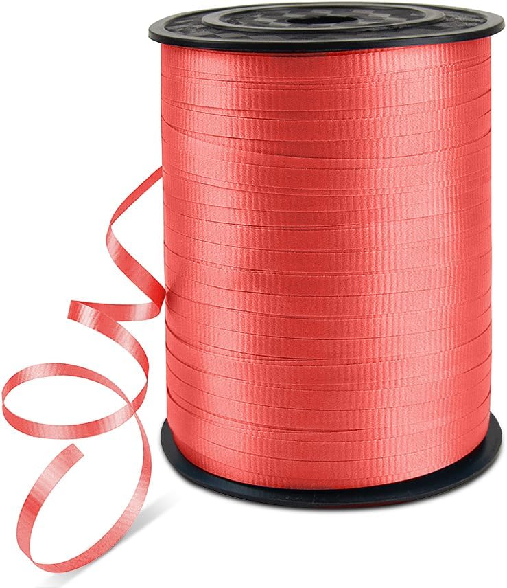 500 Yards Crimped Red Curling Ribbon – 3/16" Balloon String for Gifts & Party Decor