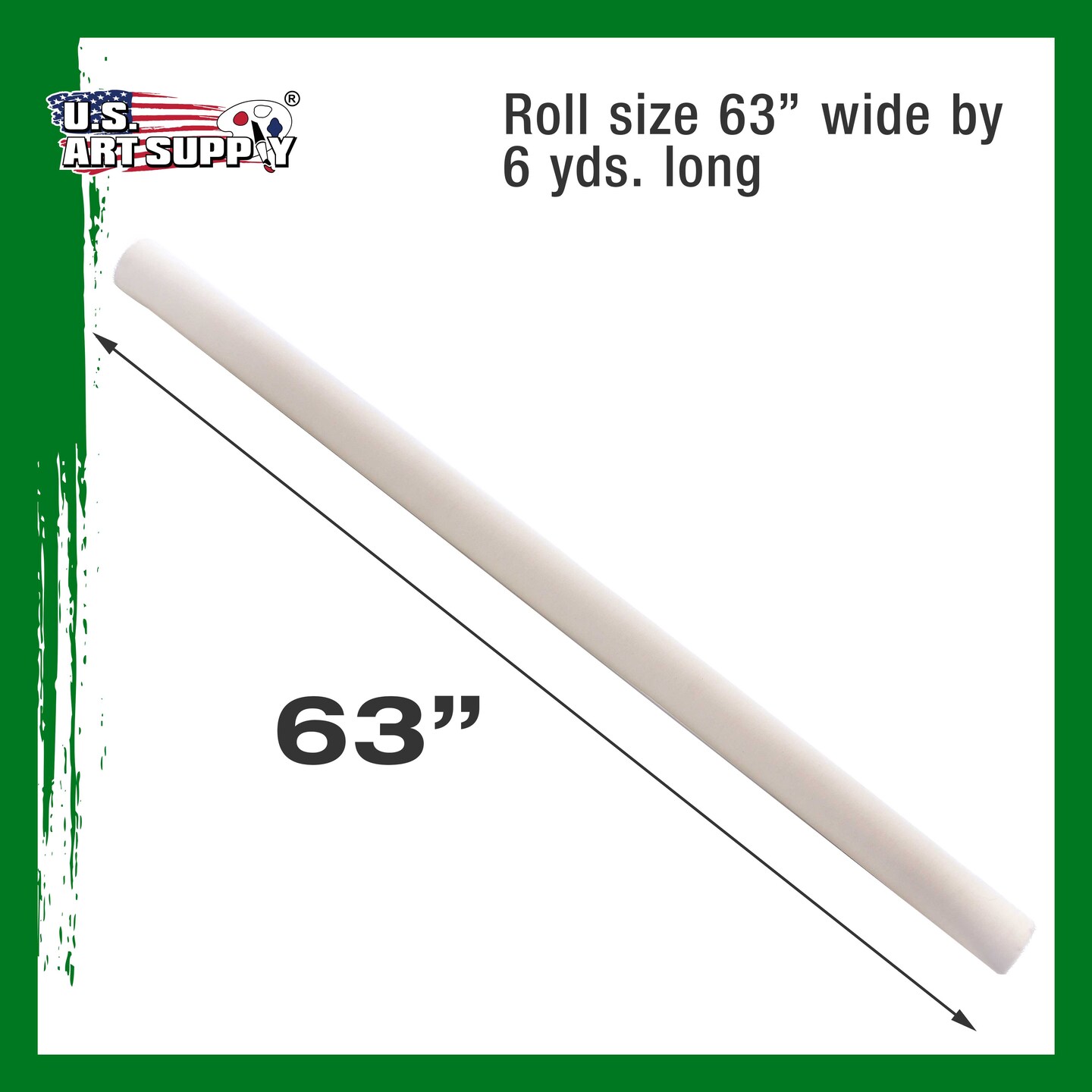 63&#x22; Wide x 6 Yard Long Canvas Roll - 100% Cotton 7 Ounce Un-Primed Artist Painting