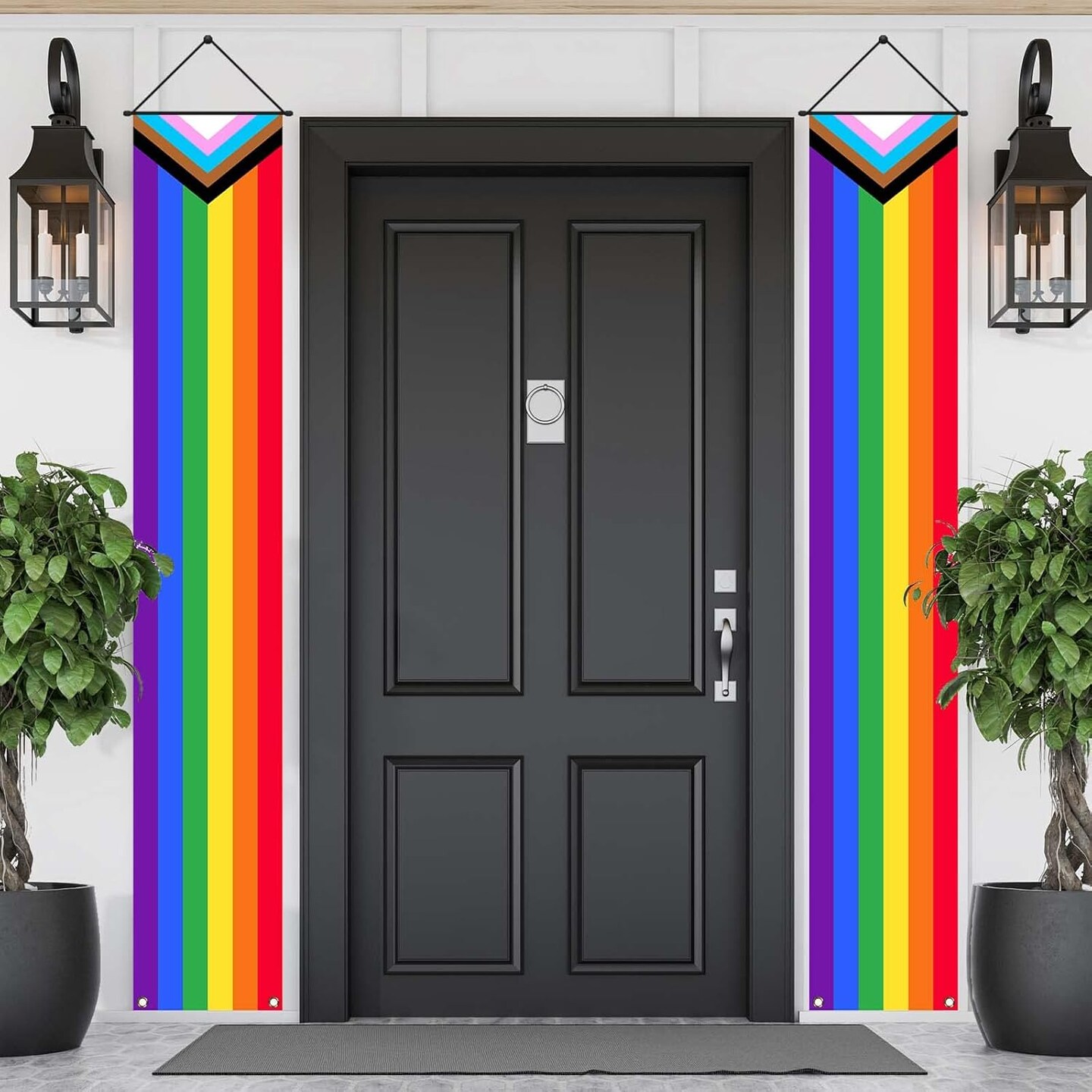 Pride Porch Banner Rainbow Gay Pride Decoration Outdoor Happy Pride Decorations Front Door Sign Wall Hanging LGBT Decoration for Home Office Party Favors and Supplies