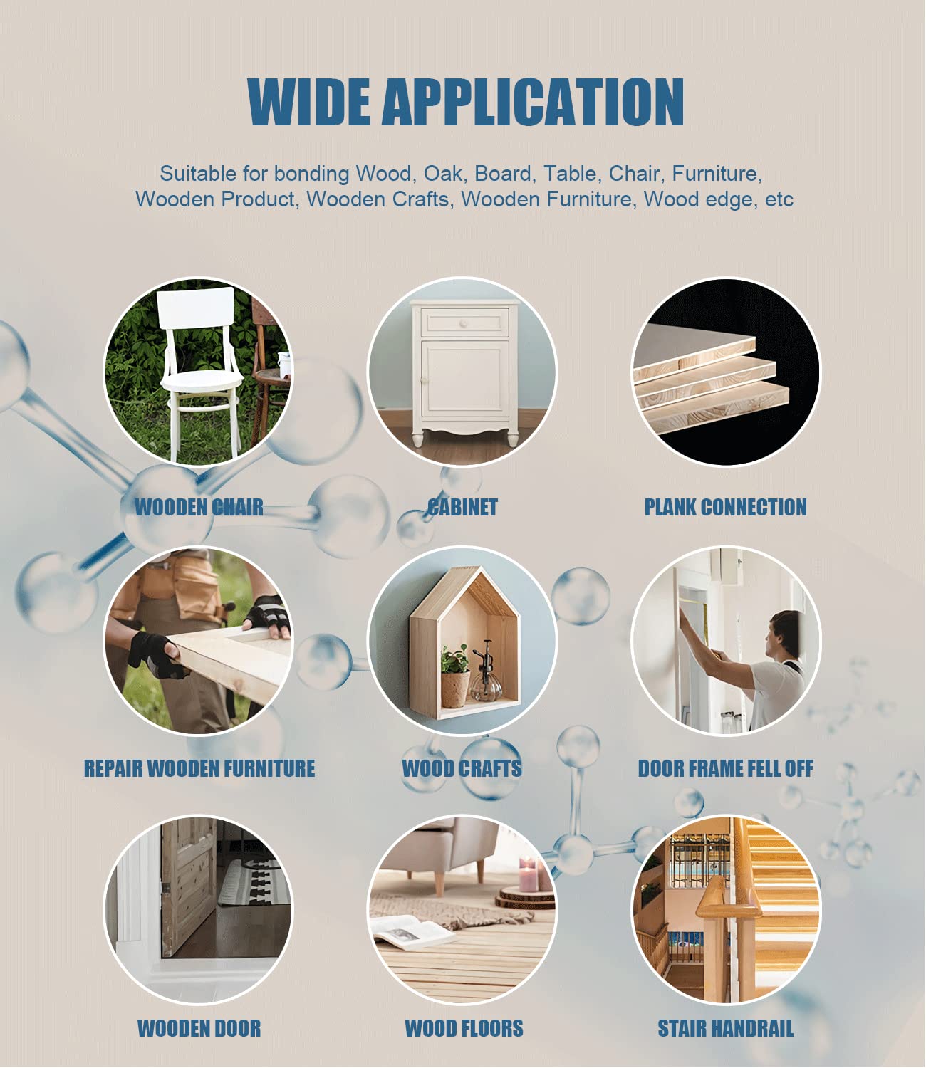 Wood Glue for bonding Wood, Oak, Furniture, Board, Table, Chair, Floor, Crafts, Woodworking - Waterproof, withstands Exposure to Sun and Extreme temperatures